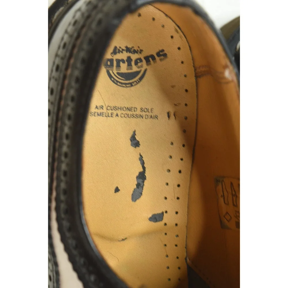 Dr Marten Bex Smooth Leather Brogue Shoes Mens 12 Black White Lace-Up Comfort
